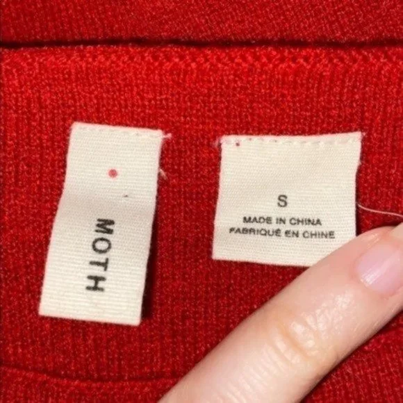 Anthropologie Moth Chester Bell Sleeve Red Mid Length Dress Size Small - Picture 8 of 10